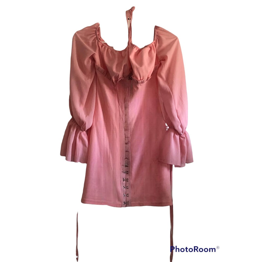 PRETTY LITTLE THING Womens Peasant Top pink Size 4 - Picture 2 of 6